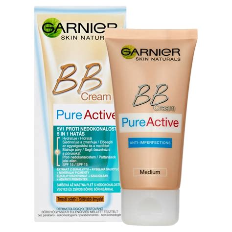 Garnier Skin Naturals Pure Active 5in1 Bb Krém Vegyes And Zsíros Bőrre Sötétebb árnyalat Spf 15