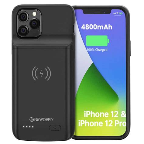 Iphone 1212 Pro Battery Case 4800mah Black