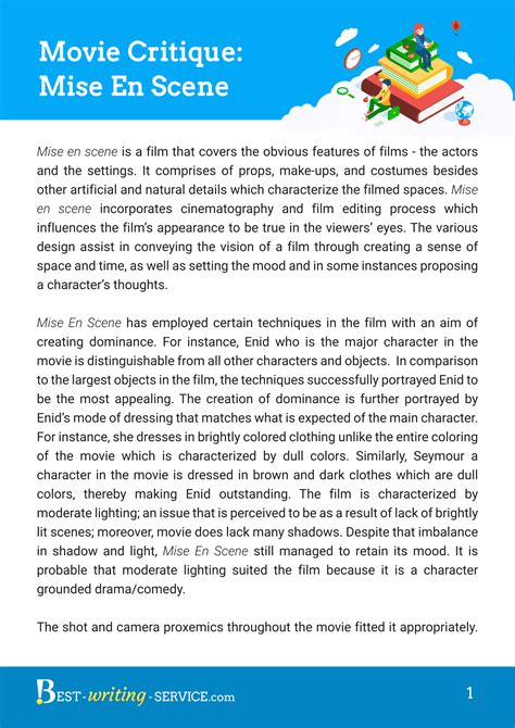 Intense car chases, extraordinary fight scenes, a great story line.these are all all the content of this paper is his own research and point of view on movie critique and can be used only as an alternative perspective. Movie Critique Essay Professional Assistance & Support at ...