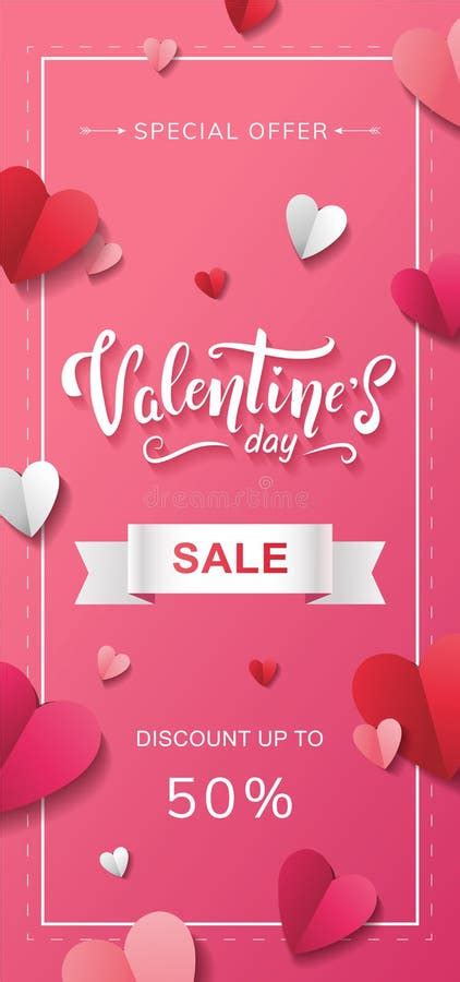 Valentine S Day Sale Vector Flyer Design With Hand Written Lettering