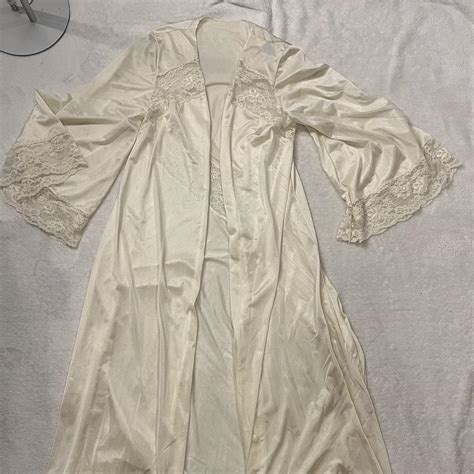 Vintage Glydons Lace Robe Nightgown Size Large Depop