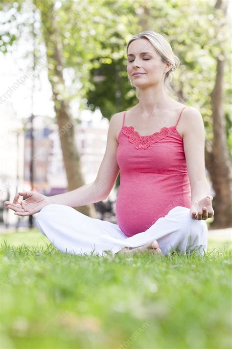 Pregnant Woman Meditating Stock Image F0056016 Science Photo Library