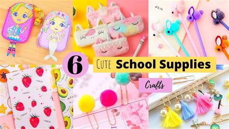 6 Diy School Supplies Cute Back To School Crafts Youtube