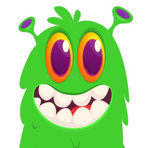 Funny Cartoon Monster Face Expression Vector Monster Creature Avatar