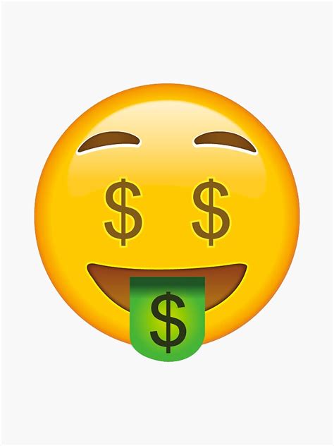 Money Face Emoji Sticker For Sale By Kthrne Redbubble