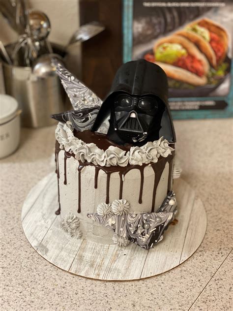 darth vader cake that i made for my sons 1st birthday star wars birthday cake cake designs