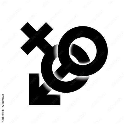 Black Monohrome Sex Icon Illustration Male And Female Sex Symbol Woven And Isolated In Light