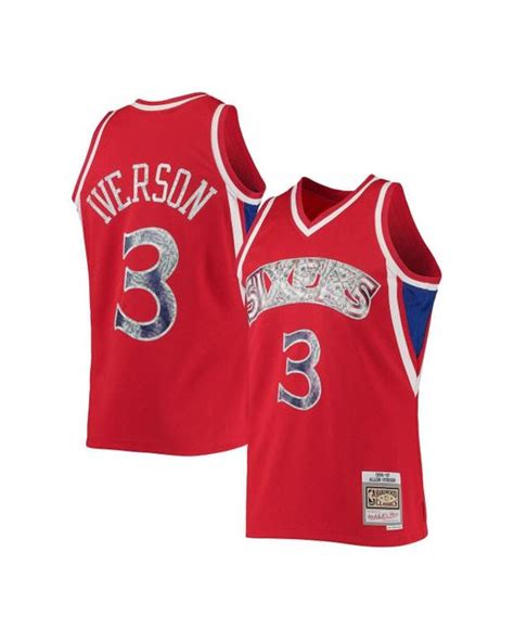 Mitchell And Ness Synthetic Allen Iverson Red Philadelphia 76ers 1996 97