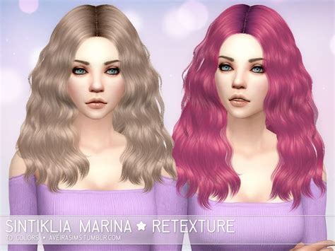 Aveira Sims Sintiklia S Marina Hair Retextured Sims Hairs Sims