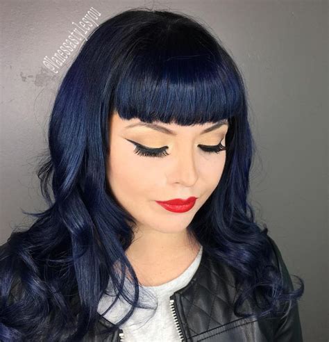 Dark Blue Hair Hair Color Blue Cool Hair Color Natural Hair Color