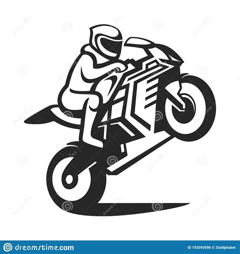Biker Race Logo Clip Art Stock Vector Illustration Of Engine 192093596