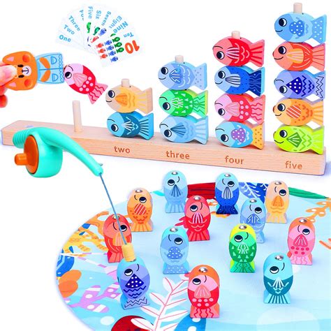 Buy Lukat Wooden Magnetic Fishing Game Toy For Kids Toys For 3 4 5 6