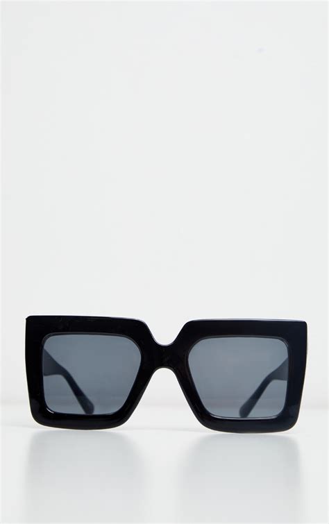 Black Square Oversized Frame Sunglasses Prettylittlething