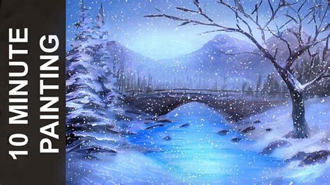 Painting A Winter Wonderland Landscape With Acrylics In Doovi