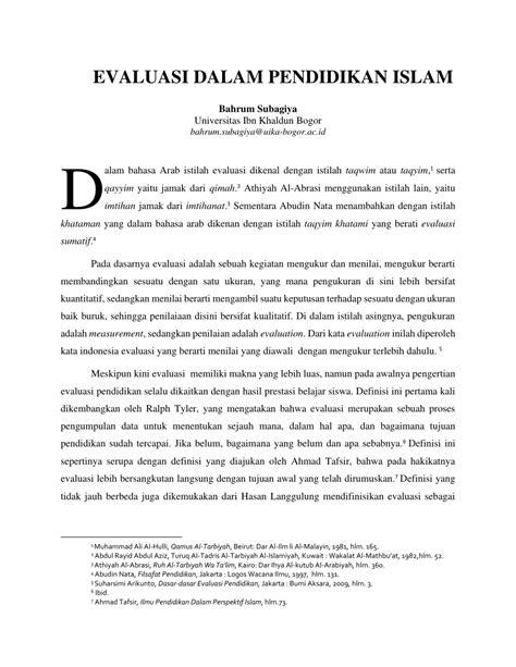 PDF Evaluasi Dalam Pendidikan Islam
