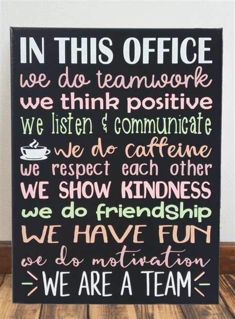 In This Office We Do Teamwork Motivational Quotes Painted Canvas