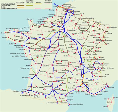 схема железных дорог Франции Париж