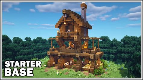 Minecraft Wooden Starter Survival Base Tutorial How To Build Youtube