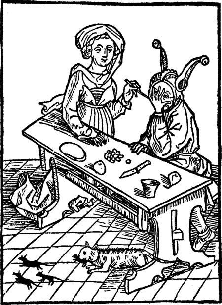 woodcut illustration to the chapter vom ehebruch [on adultery] from brant s narrenschiff