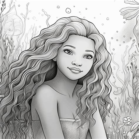 Drawing The Little Mermaid Halle Bailey 08 From The Little Mermaid