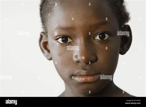 Sad African Child Showing Her Face For A Portrait Sadness Despair