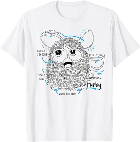 Furby Anatomy Of A Furby T Shirt Clothing Shoes And Jewelry