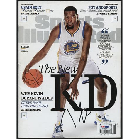 Kevin Durant Signed Sports Illustrated Magazine Psa Coa