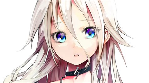 Vocaloid Blue Eyes Long Hair Heterochromia Open Mouth Braids White Hair