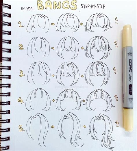 Stationery Island On Instagram Draw Different Types Of Bangs With