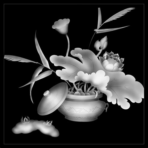 Flower Black And White Bitmap Bmp Format File Free Download