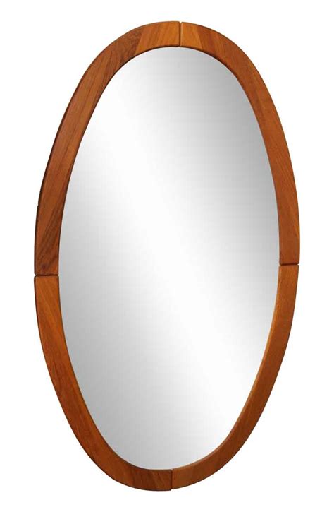 Mid Century Oval Wooden Framed Mirror Olde Good Things