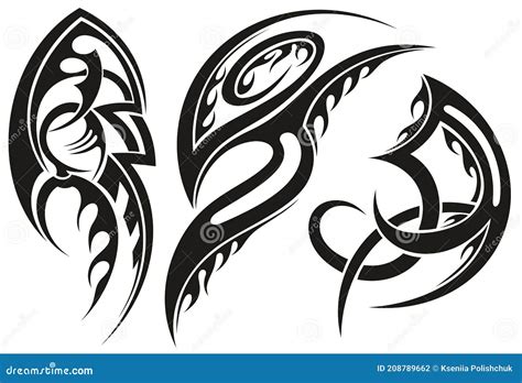 Tribal Tattoo Decorative Tattoo Ornaments Stock Vector Illustration