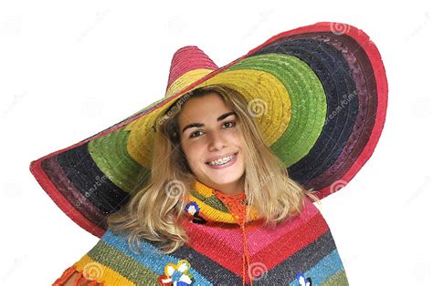 Sombrero Girl Stock Photo Image Of Attractive Model 17658778