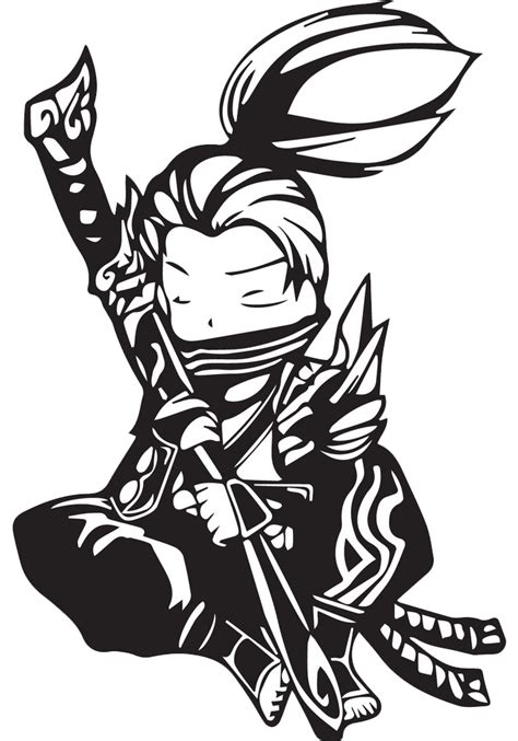 Black And White Yasuo Transparent Clipart World