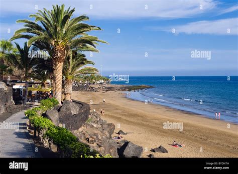 Playa Grande Beach Puerto Del Carmen Lanzarote Canary Islands Spain