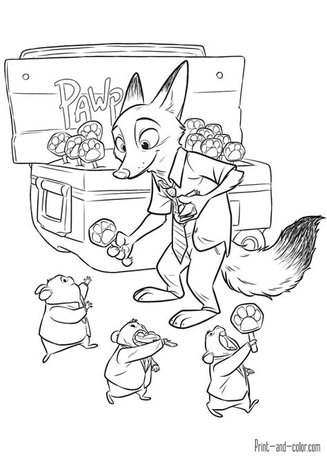 These simple flowers are a good way to help your child understand the colors in a flower. Zootopia coloring pages | Print and Color.com
