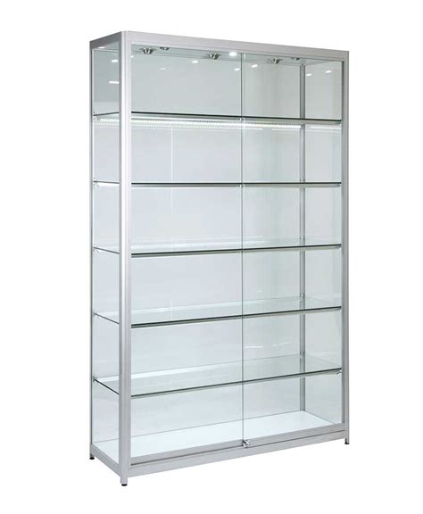 Glass Cabinet 1200x400x1980mm 5 Shelves Led Strip Lighting Code 99977
