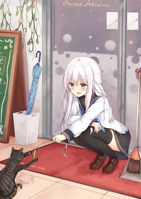 11530x8383 animal, anime, black, girl, hair, highs, jewelry, long