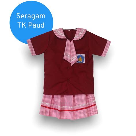 SERAGAM TK PAUD KOTAK KOTAK PINK MERAH MARUN PUTRI | Lazada Indonesia