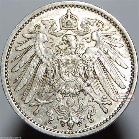 Germany Empire 1 Mark 1911 A Wilhelm I German Imperial Eagle Silver