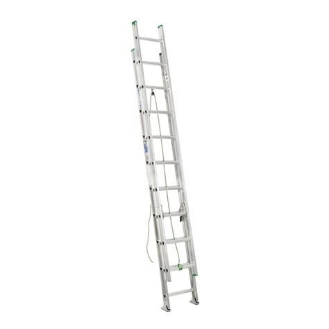 Werner D1200 Aluminum 20 Ft Type 2 225 Lbs Extension Ladder In The
