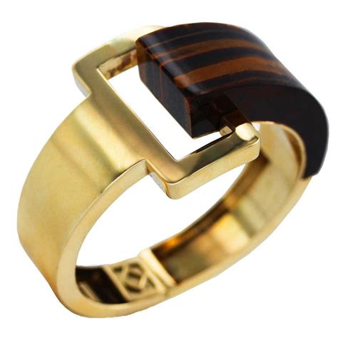 Wander Gold And Tiger S Eye Cuff Bracelet At 1stdibs