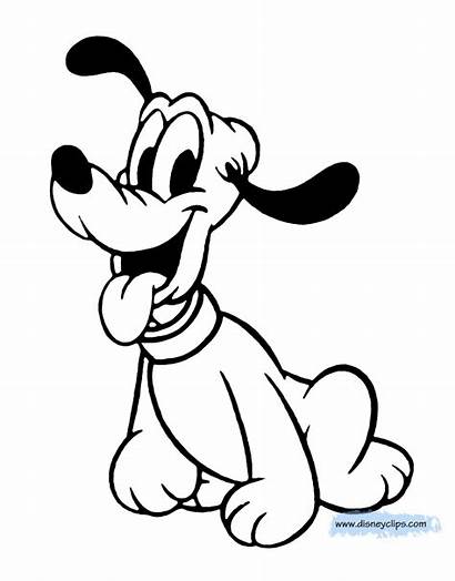 Coloring Pluto Pages Disney Babies Goofy Disneyclips