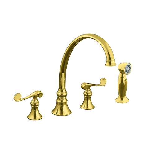 12 excellent kitchen faucets merging utility and style. KOHLER Revival Vibrant Polished Brass 2-Handle High-Arc ...