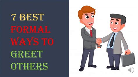 7 Best Formal Greetings In English Youtube