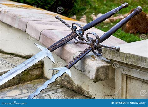 Two Large Antique Two Handed Swords The Sword Is A Weapon Of Medieval