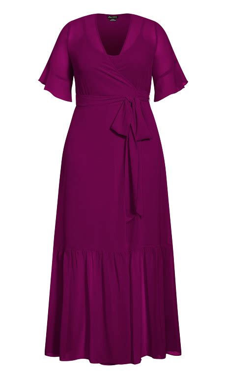 Plus Size Purple Maxi Wrap Dress