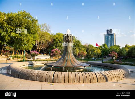Fountain In Taksim Gezi Park Is An Urban Park Next To Taksim Square In