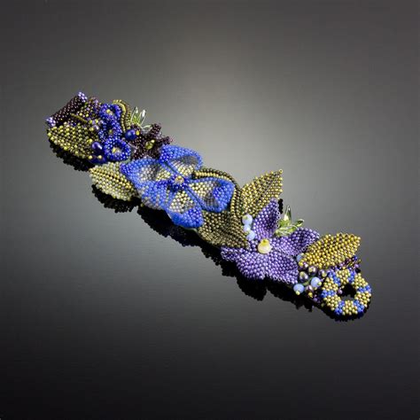 Floral Cuff 2 By Julie Powell One Of A Kind Beaded Bracelet Artful