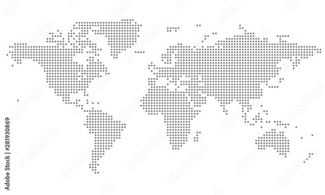 Dotted World Map Grey Stock Vector Adobe Stock